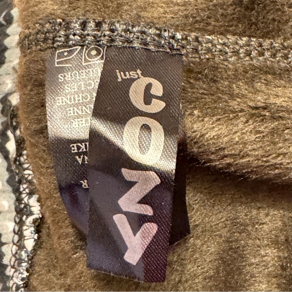 Just Cozy Women’s Leggings 12-20 Cream Red Fleece Lined - Picture 10 of 14